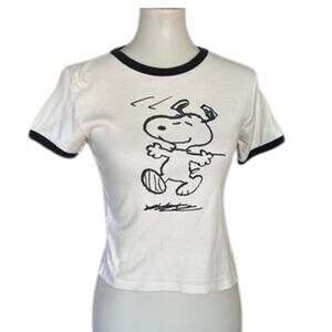Vintage 90s Snoopy Peanuts Ringer Tee Medium